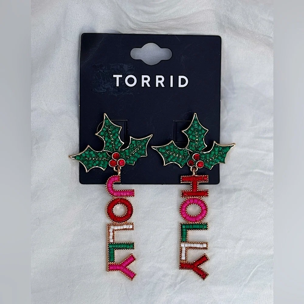 NWT Torrid Holly Jolly mismatch festive holiday Christmas earrings lightweight - Picture 1 of 5
